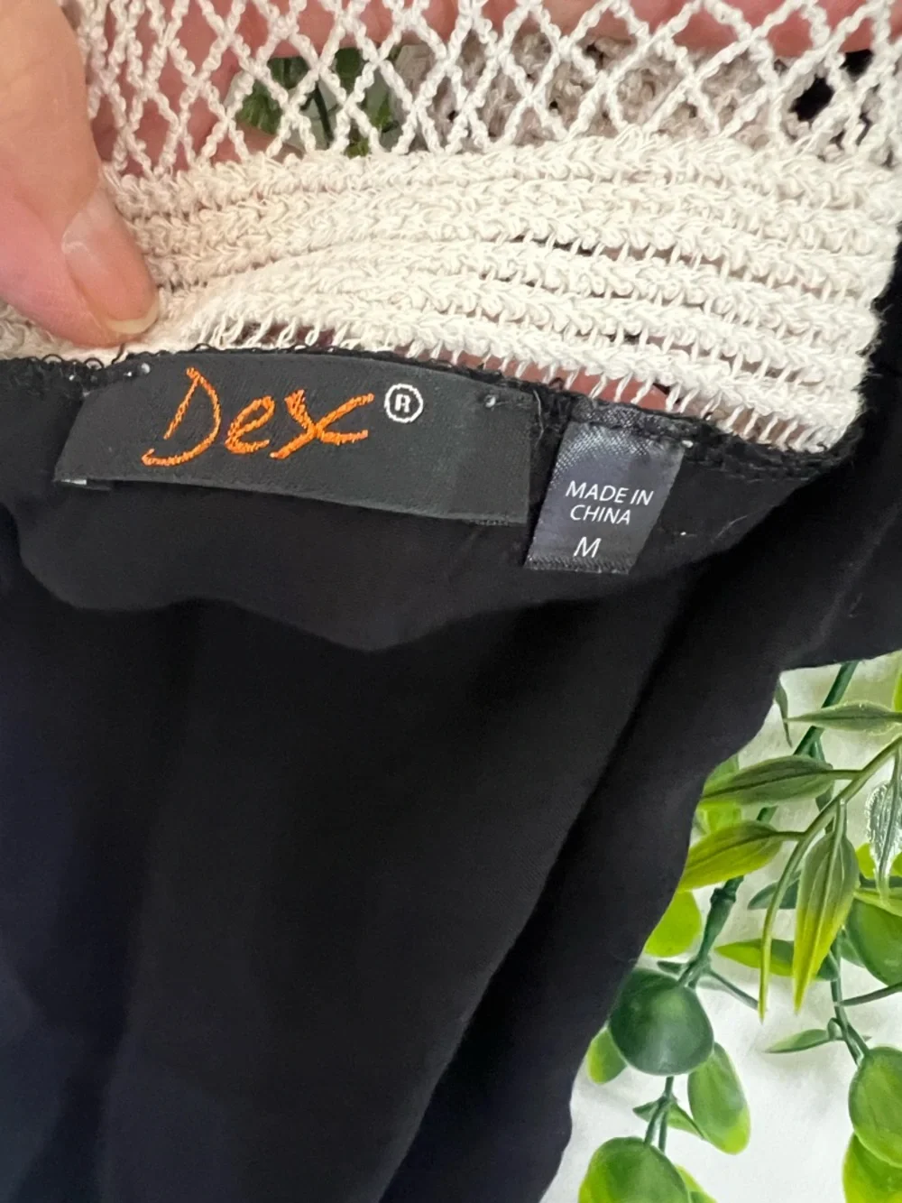 Dex Black Dress with Cream Crochet Accent - Picture 3 of 8